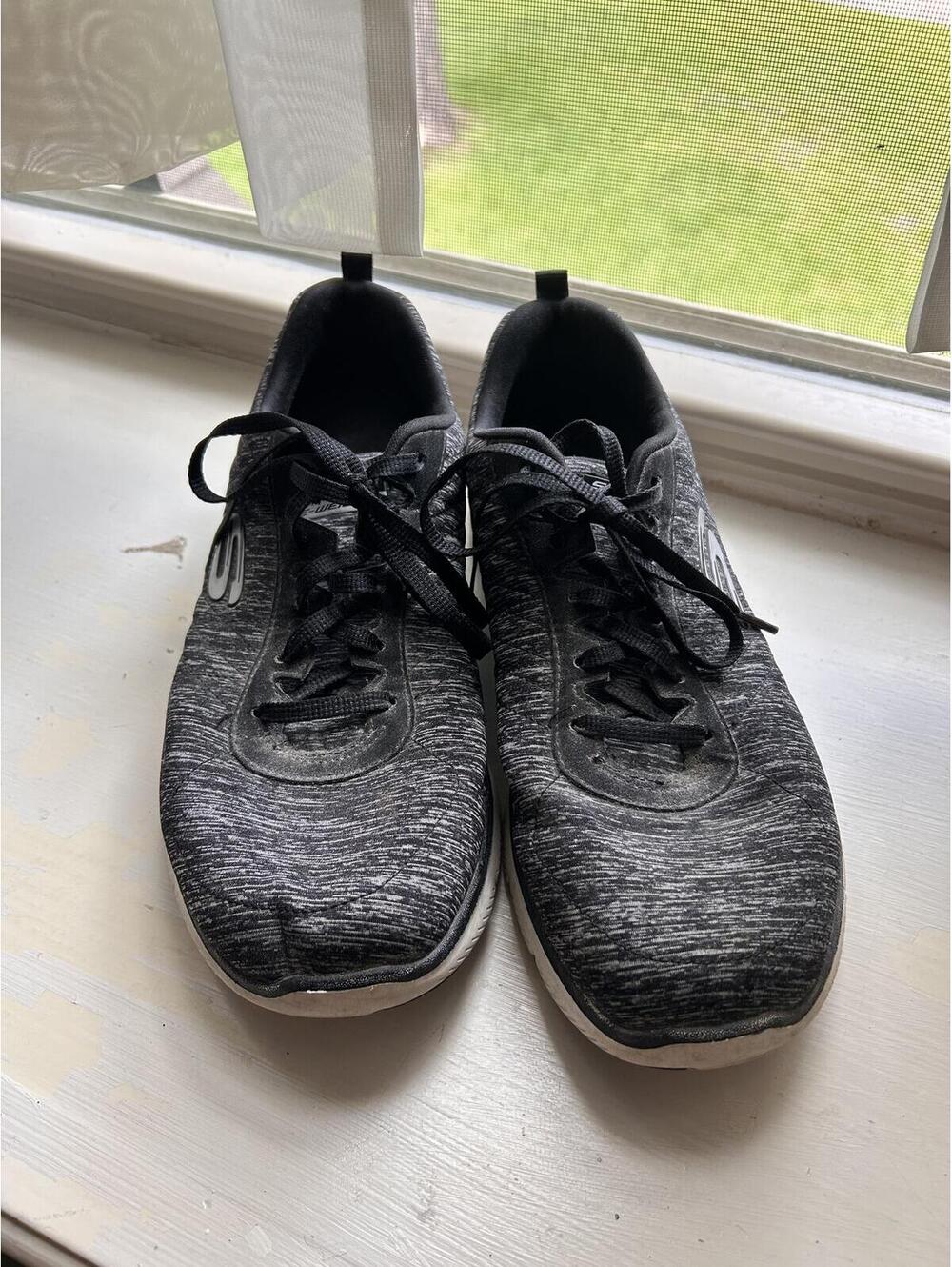 Skechers Flex Appeal 2.0 Sneakers Black/Gray Knit Women's 10